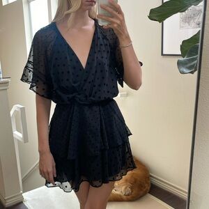 NWT black polka dot zara dress